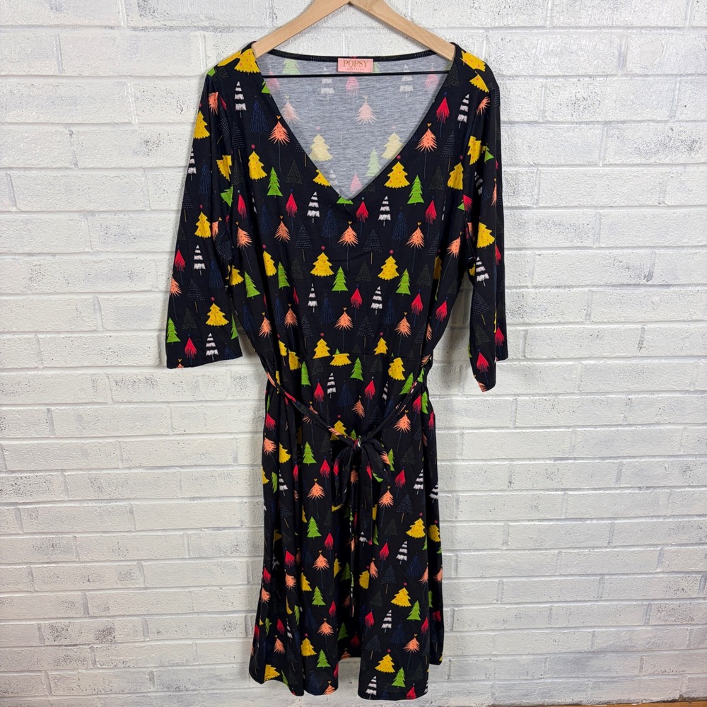 Popsy Dress Lot Womens UK 22 US 18 Pockets Novelty Print Stretch Whimsical - Picture 11 of 16